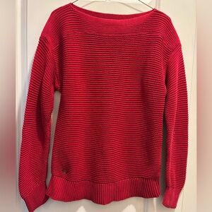 Lauren Ralph Lauren Chunky Knit Red Boatneck Sweater Medium
